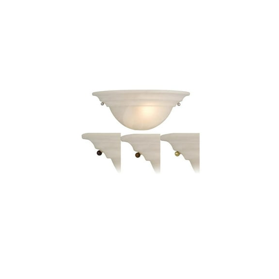 HomeStock Artisanal Attic Half Moon Wall Sconce, Antique Brass, Brushed Nickel, Bronze Finish, White Alabaster Glass, E26 Base, Perfect for Hallways and Stairways