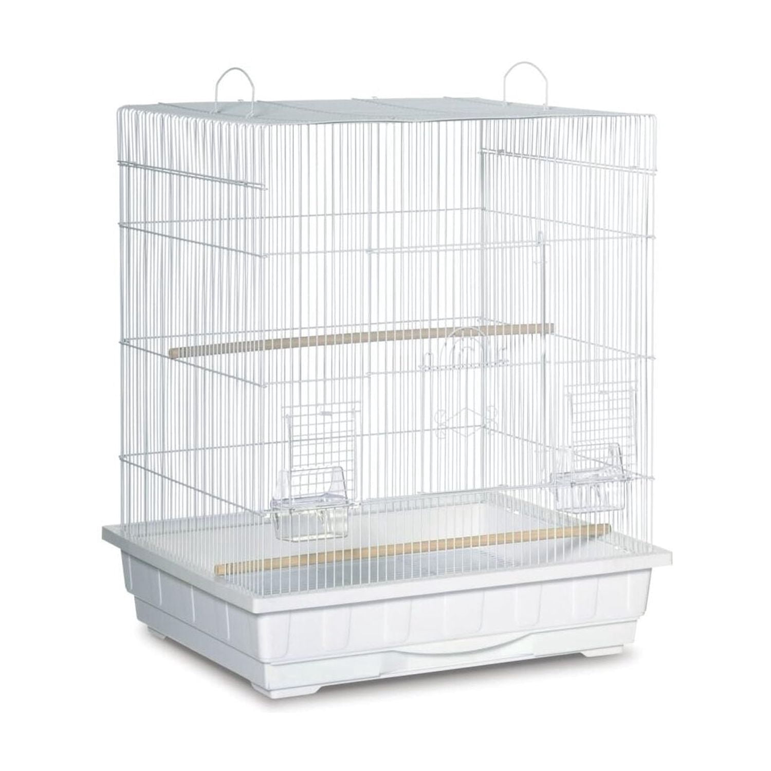 Square Roof Bird Cage - Durable Metal Bird Habitat with Spacious Interior