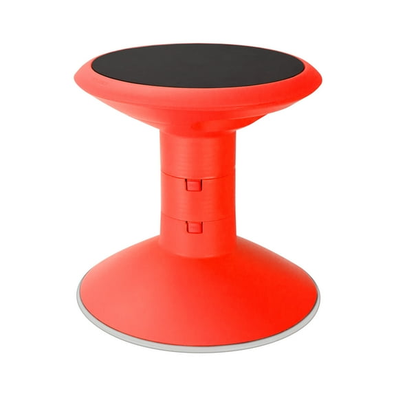 Homestock Artistic Accomplishment Adjustable Height Stool In Bright Red, Features A Non-Slip Base Designed For Classroom Use, Adjustable From 12" To 18" In Height