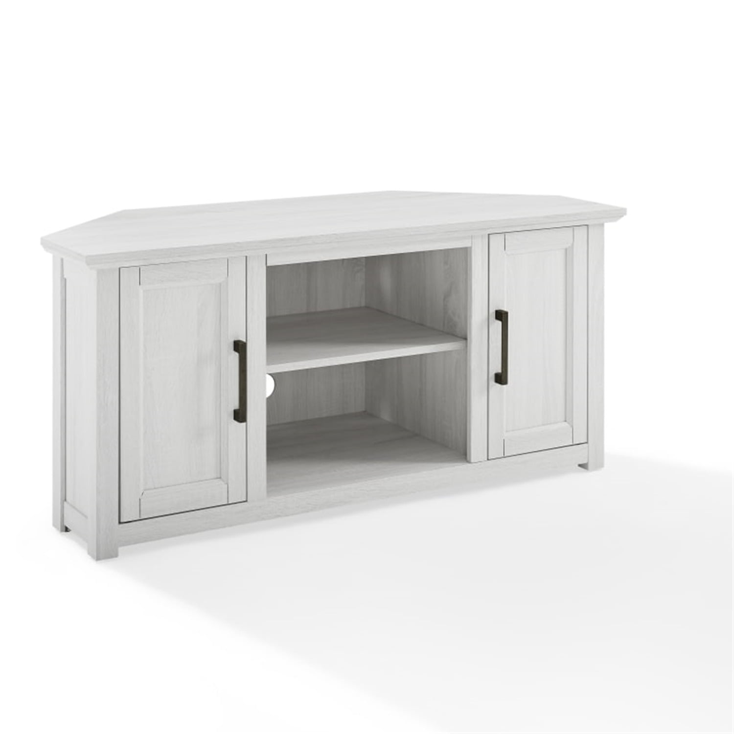 HomeStock Artistic 48" Corner Tv Stand Whitewash