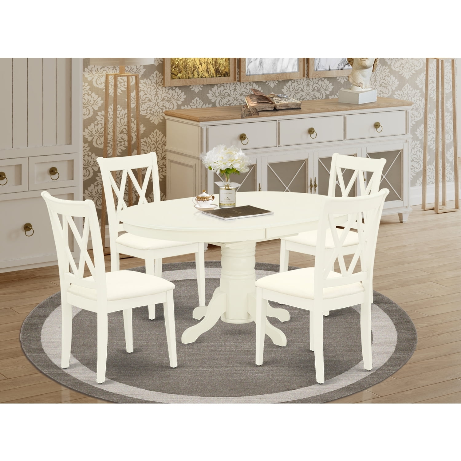 HomeStock Artistic 5Pc Dining Set Includes An Oval