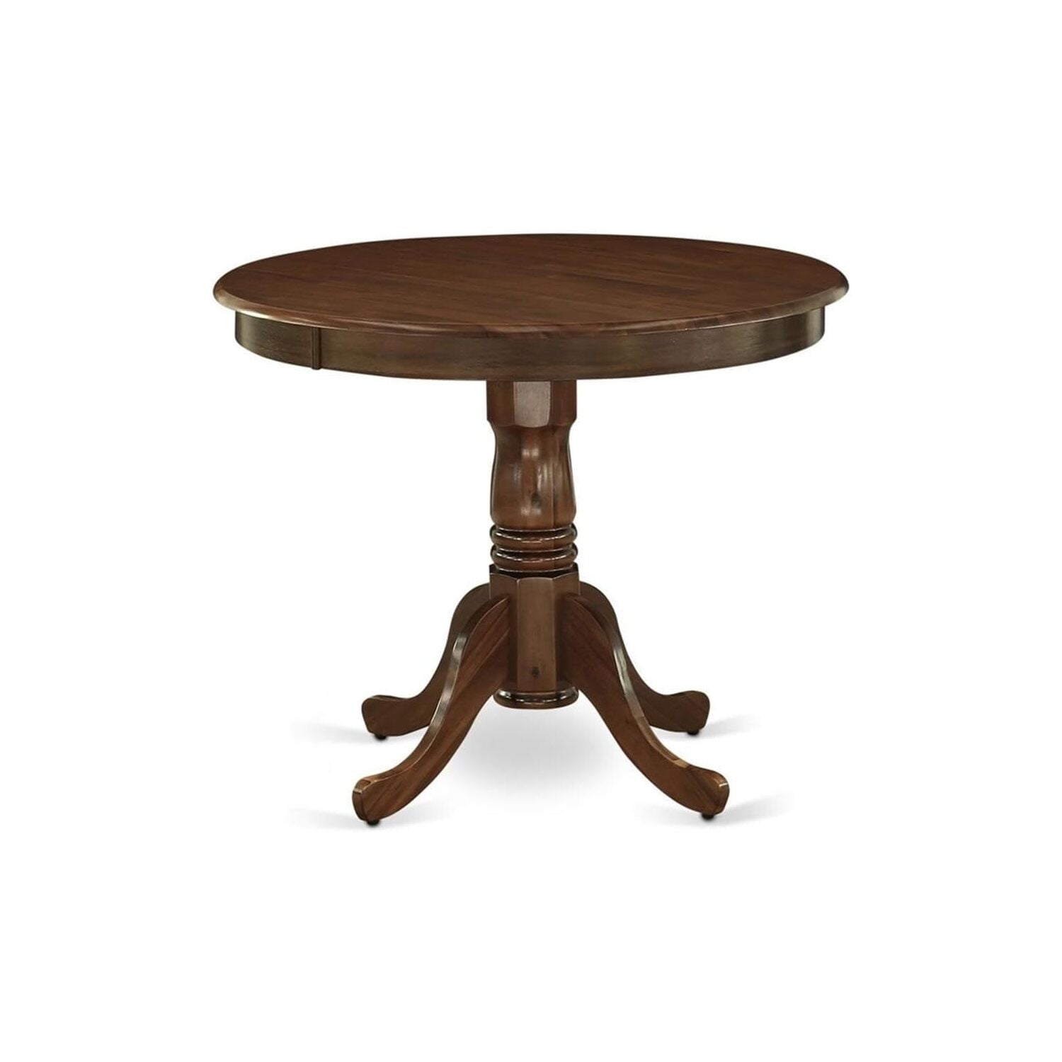 Classic Round Walnut Extendable Dining Table in Traditional Style