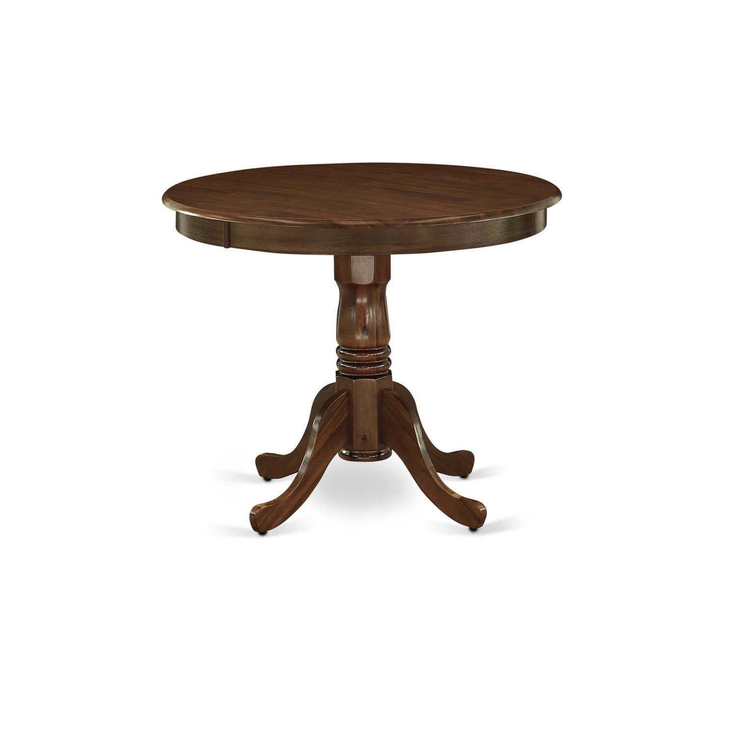 Classic Round Walnut Extendable Dining Table in Traditional Style