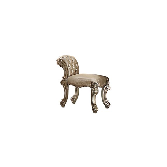 HomeStock Artistic Accomplishment Vanity Stool, Fabric, Gold & Bone