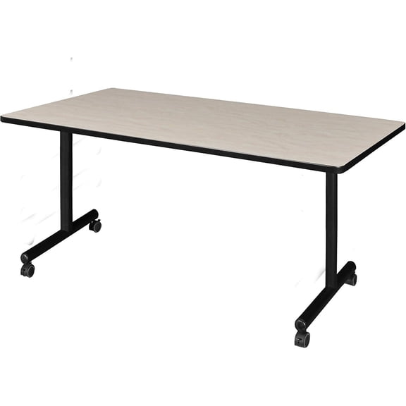 HomeStock Asian Aesthetics 30" Mobile Training Table in Maple featuring minimalist elegance and mobility with warm maple tone for professional environments