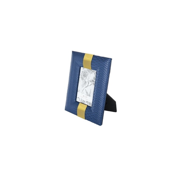 Photo Frame 5x7 & 8x10 - Blue Gold Stylish Easel Frame for Pictures & Wall Decor