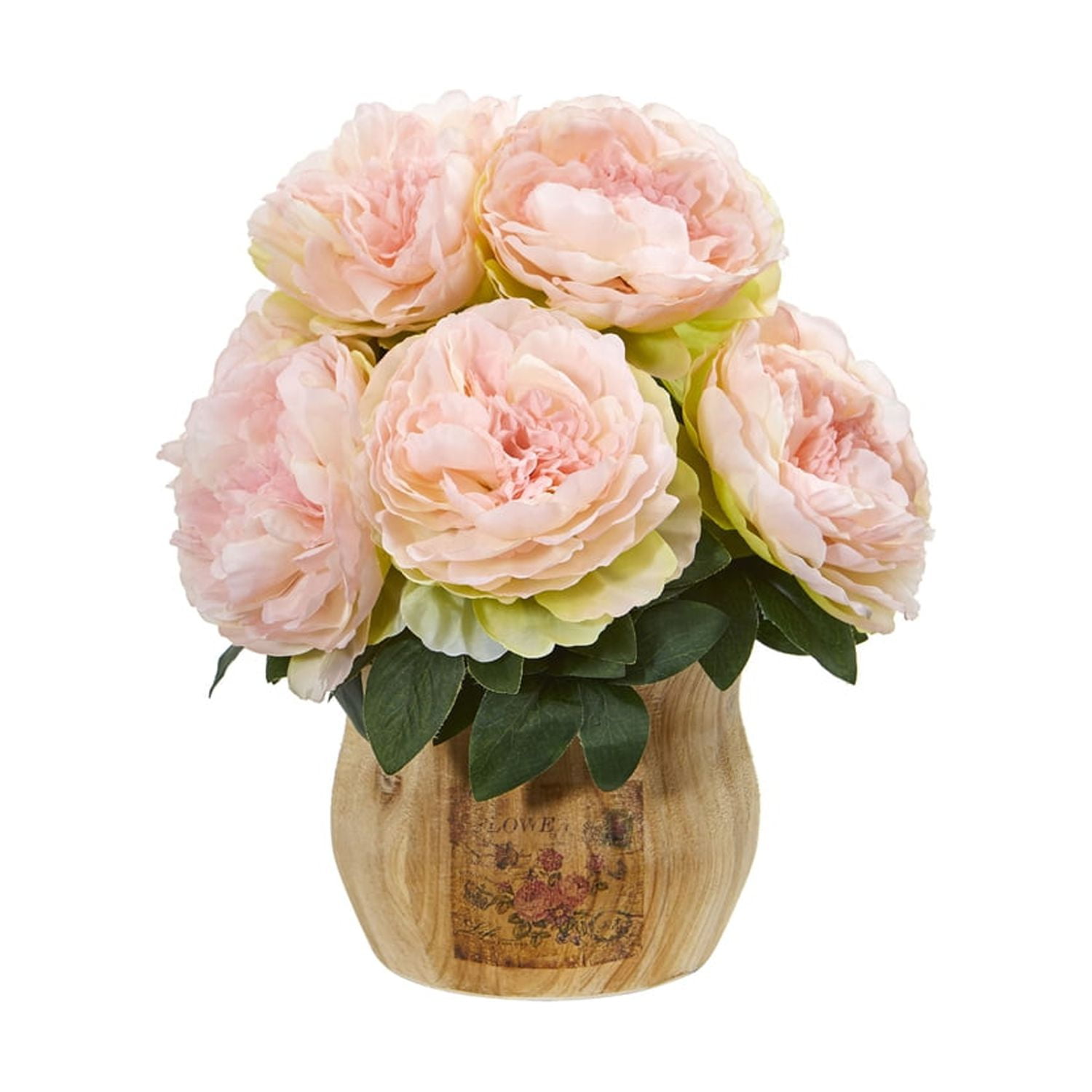 Summery Peony Artificial Arrangement in Decorative Planter