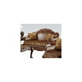 thumbnail image 1 of HomeStock Asian Allure Fusion Loveseat w/2 Pillows, Brown PU & Chenille, Cherry Oak, 1 of 1