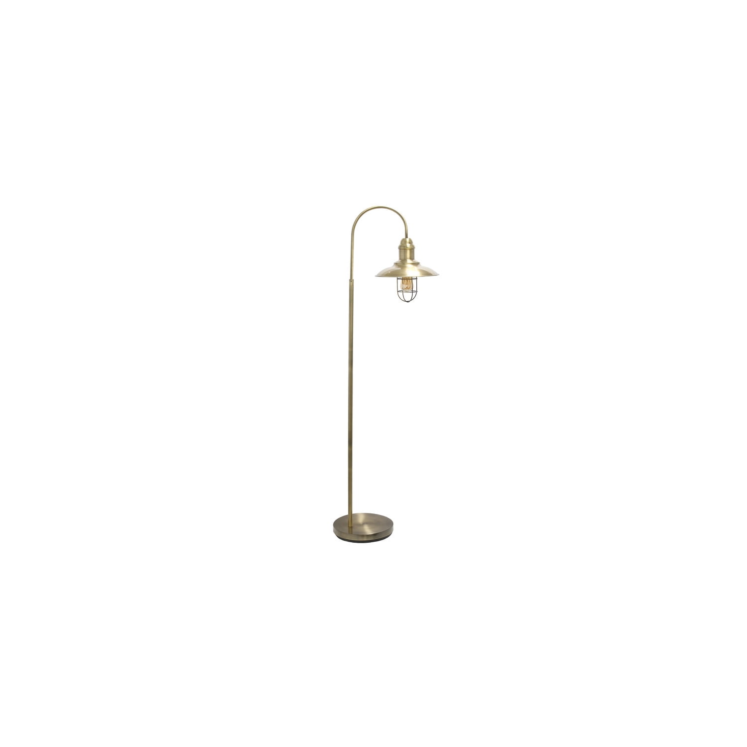 Floor Lamp - Open Cage Design, Brass Finish - Modern & Industrial ...