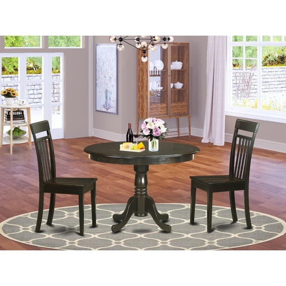 Asian Fusion Dining Set - Round Table & Dinette Chairs - 5 Piece Kitchen Set