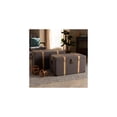 thumbnail image 1 of HomeStock Asian Fusion Modern and Contemporary Transitional Dark Brown Fabric Upholstered and Oak Brown Finished 2-Piece Storage Trunk Set, 1 of 7