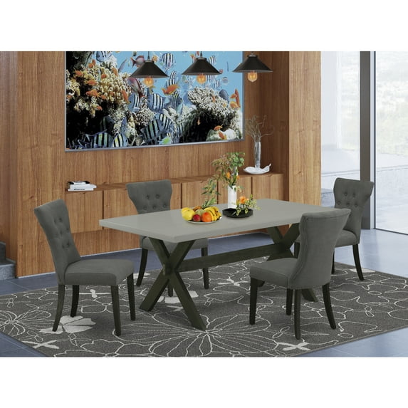 5-Piece Dining Room Table Set with 4 Chairs - Rectangular Kitchen Table and Parson Chairs