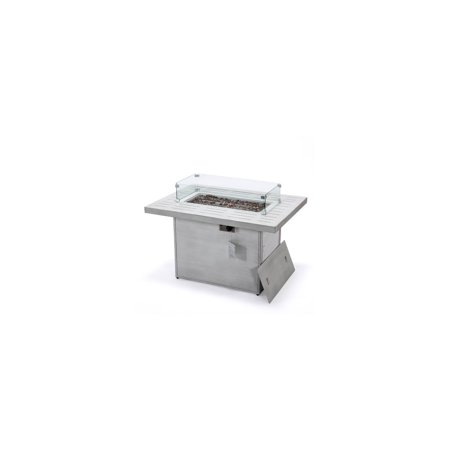 Outdoor Propane Fire Pit Table - Modern Patio Heater with Tabletop - Aluminum Fire Table for Garden & Backyard