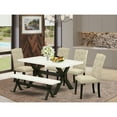 thumbnail image 1 of Elegant 6-Piece Dining Set - Linen White TableParson Chairs, 1 of 6