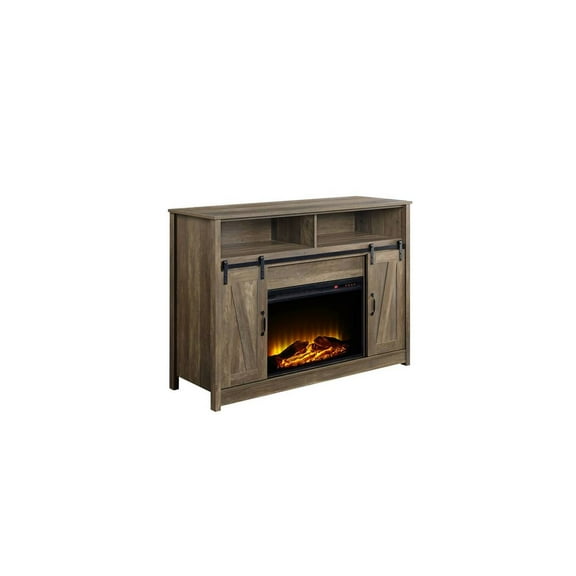 HomeStock Baroque Bliss Fireplace in Rustic Oak Finish