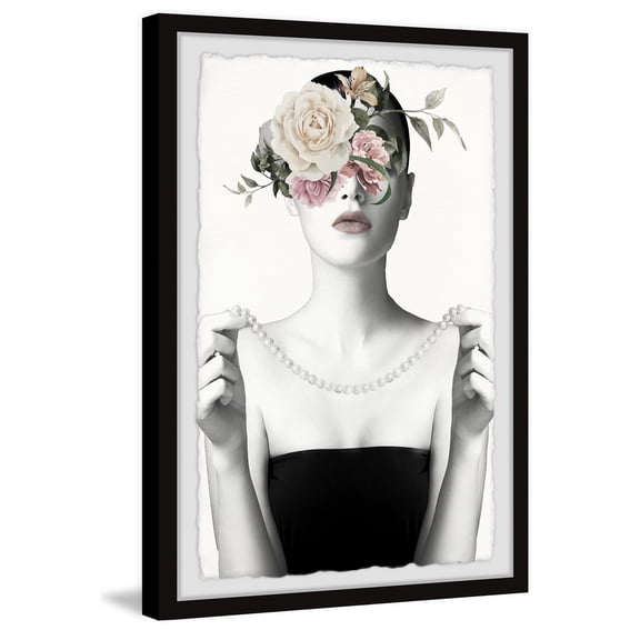 Baroque Flower Framed Print - 20x30" Giclee Wall Art - Ready to Hang Home Decor - Elegant Floral Artwork