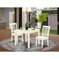 thumbnail image 1 of 3Pc Dinette Set - Square Kitchen Table & 2 Linen Dining Chairs - White Finish, 1 of 5