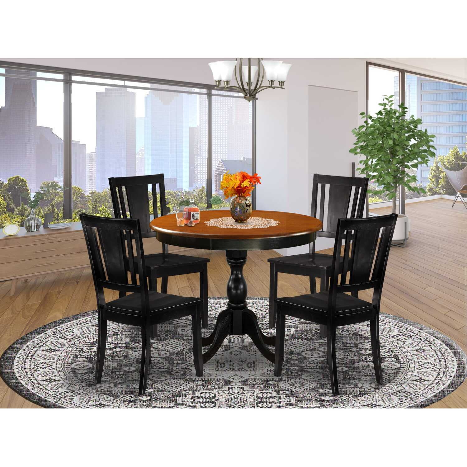 HomeStock Baroque Bonanza Modern Compact Dining Room Table Set Includes ...