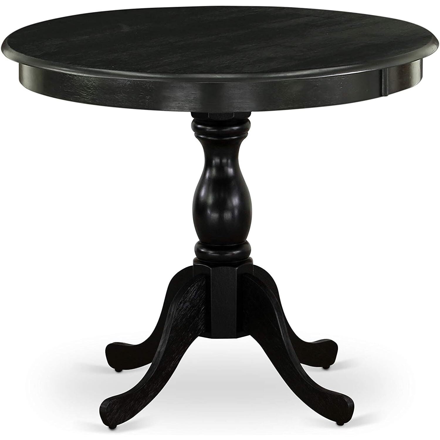 HomeStock Baroque Bonanza Round Small Dining Table Wire Brushed Black