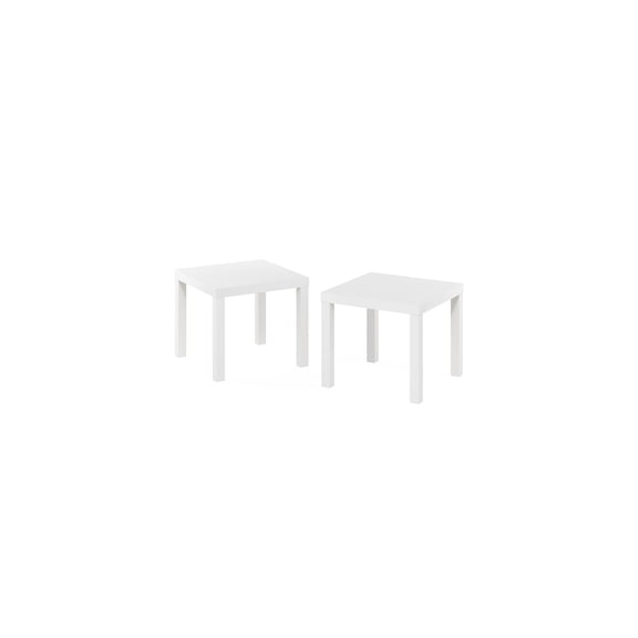 HomeStock Baroque Bonanza Square Side Table 20.08W x 20.08D x 17.52H Inches Black Stylish Minimalist Compact Durable Composite Wood