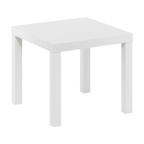 HomeStock Baroque Bonanza Square Side Table 20.08W x 20.08D x 17.52H Inches Black Stylish Minimalist Compact Durable Composite Wood