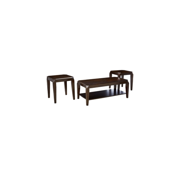 Baroque Coffee Table Set - 3 Piece Living Room Table Set Walnut Finish