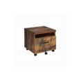 thumbnail image 1 of HomeStock Baroque Brilliance File Cabinet, 19" x 16" x 18"H, Weathered Oak Finish with File Drawer and Additional Storage Space, Casters for Easy Mobility, 1 of 5