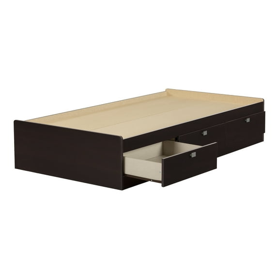 HomeStock Baroque Brilliance Mates Bed with Drawers in Chocolate Finish Type, Twin Size - 76.5"L x 40.5"W x 14.75"H, Bed Only, Engineered Wood Finish