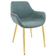 thumbnail image 1 of Modern Leather Dining Armchair - Gold Leg Accent Chair, Kitchen & Dining Room Seating, 1 of 5