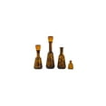 thumbnail image 1 of Brown Art Glass Bottles - Set of 3 - Decorative Vases with Oversized Lids - Artisan Home Decor, 1 of 7