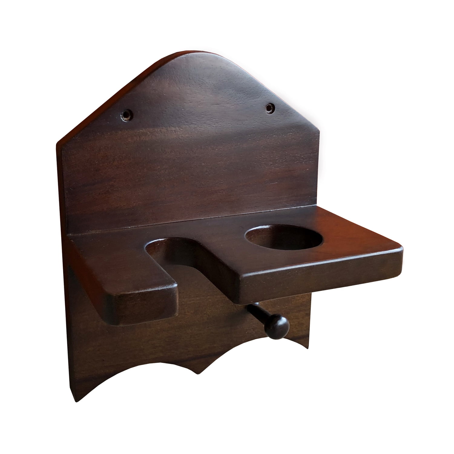 Dark Brown Mahogany Baseball Wall Mount Display Shelf