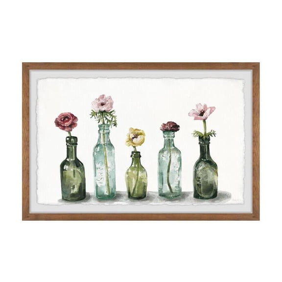 HomeStock Beachy Beauty Flower in a Bottle Framed Painting Print, Contemporary Wall Decor: Abstract, Digital Art Prints, and Modern Styles for Your Home
