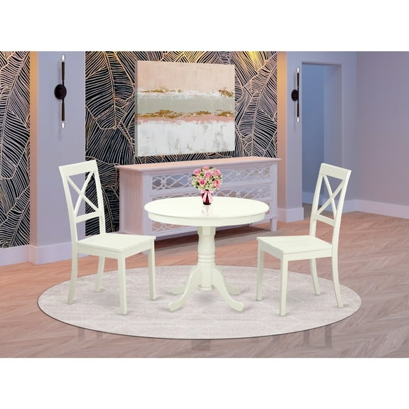 HomeStock Beachy Boho Table Set- Table Plus 2 Dining Chairs