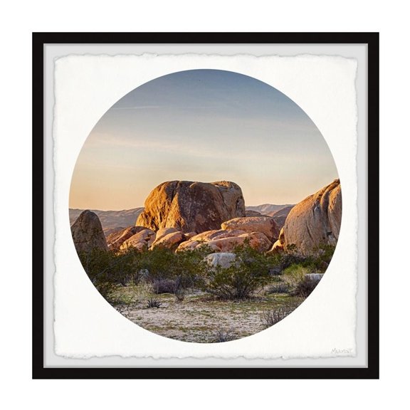 HomeStock Beachy Canyon Boulders Framed Painting Print, Wall Art, Canvas Print, Framed Prints, Wall Hanging Prints for Living Room - 18"L x 18"W