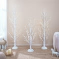 thumbnail image 1 of Set of 3 Pre-Lit White Birch Christmas Trees with LED Lights & Remote Control, 4ft 5ft 6ft Lighted Trees for Outdoor Christmas Yard Décor, 1 of 10