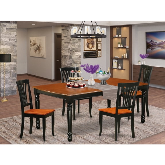 Kitchen Table Set 5 Piece Dining Set with Chairs - Modern Bistro Table & Chairs for Small Spaces