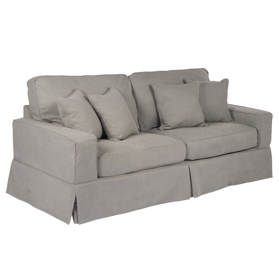 Sofa Slipcover Track Arm, Washable & Water-Resistant, Gray Performance Fabric Protector
