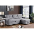 thumbnail image 1 of HomeStock City Chic L-Shaped Fabric Reversible, Easy Convertible Pull-Out Sleeper Sectional Sofa-Color:Light Gray, 1 of 7