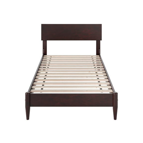 HomeStock Bohemian Bliss Twin XL Solid Wood Modern Low Profile Platform Bed in Espresso - 83.13"L x 43.62"W x 33.46"H, Stained Finish, Slat Included