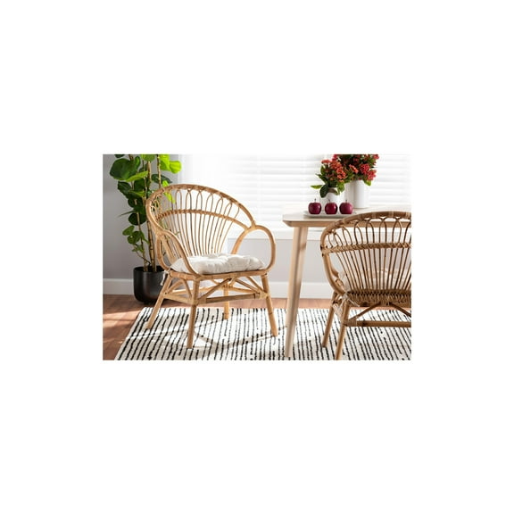 HomeStock Bohemian Natural Brown Southwestern Style Dining Chair