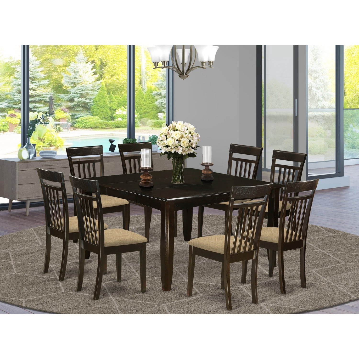 Boho Dining Set 8 Chairs - Kitchen Dinette Table Set - Modern Farmhouse ...