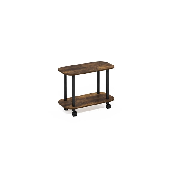 HomeStock Boho Beauty Modern End Table Side Table with Casters 11.73D x 23.62W x 17.84H Inches High Quality Composite Wood