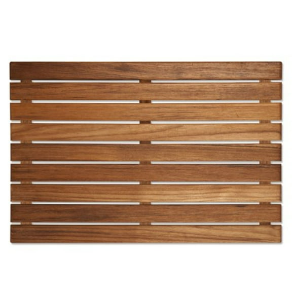 Teak Shower Mat - 20"L x 14"W Bath Mat - Slip Resistant Bathroom Mat - Durable Wood Floor Mat