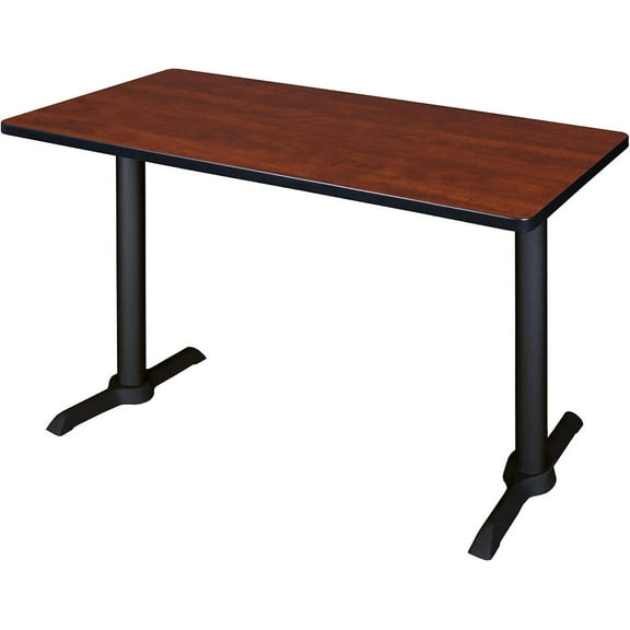 HomeStock Boldly Bohemian 42" x 24"Training Table- Cherry, Adjustable and Foldable Office Table with Wheels for Meeting Rooms and Classrooms