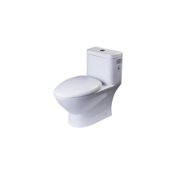 HomeStock Boldly Bohemian Modern Dual Flush One Piece Low Flush Ceramic Toilet - Sustainable Design with Water Efficiency and Soft Closing Seat