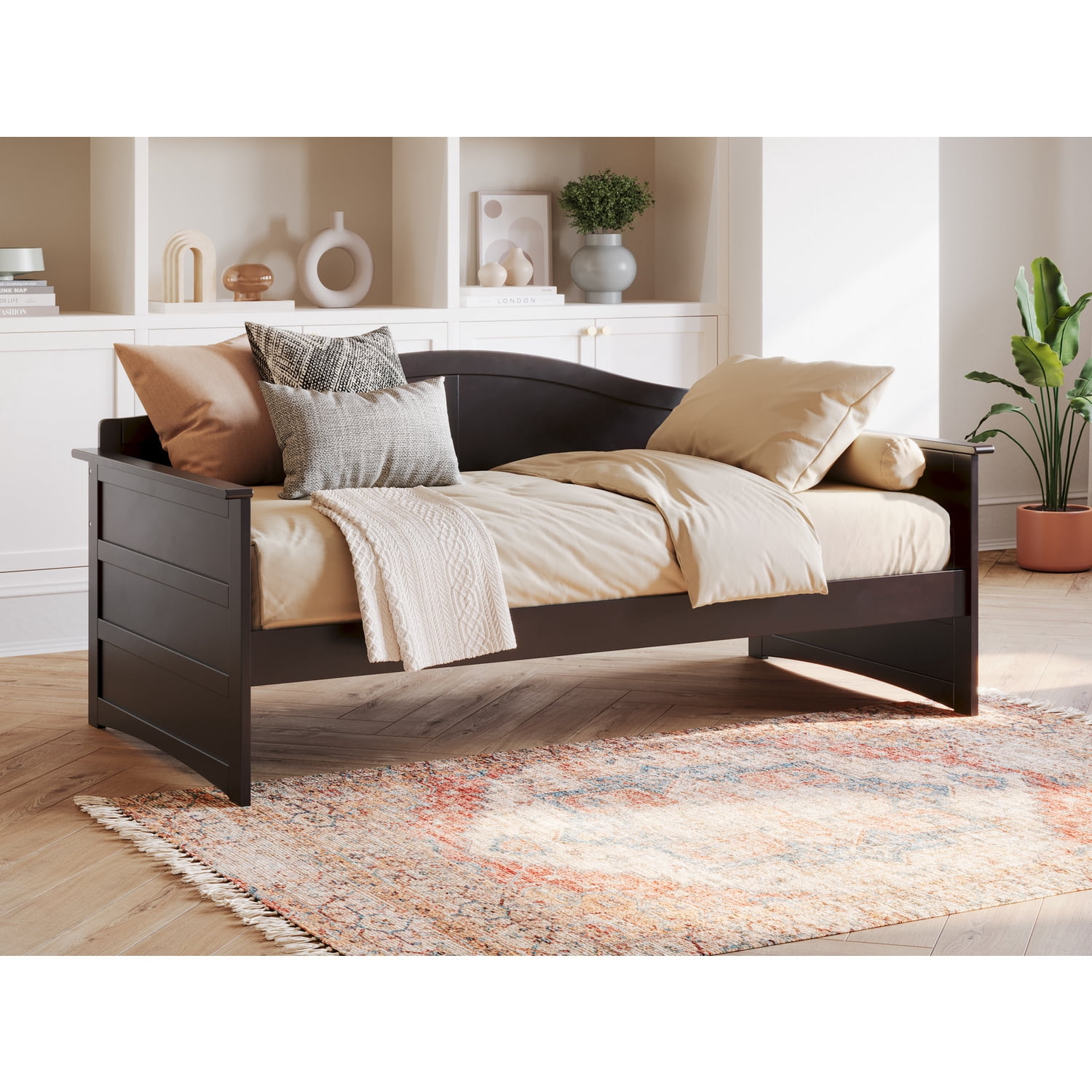 HomeStock Boldly Bohemian Twin Wood Daybed in Espresso 78.75" x 40" x ...