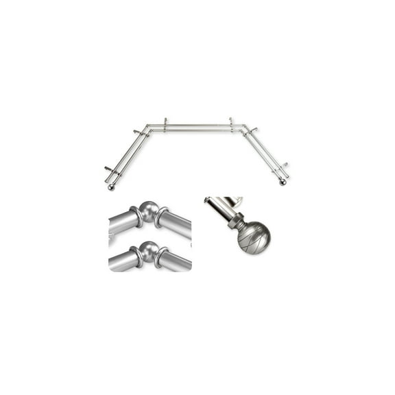 City Chic Curtain Rods & Hardware - Adjustable Telescoping Rods - Satin Nickel Finish
