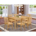 thumbnail image 1 of 7 Piece Kitchen Table Set - Rubberwood Dining Table & 6 Chairs - Family Dining, 1 of 5