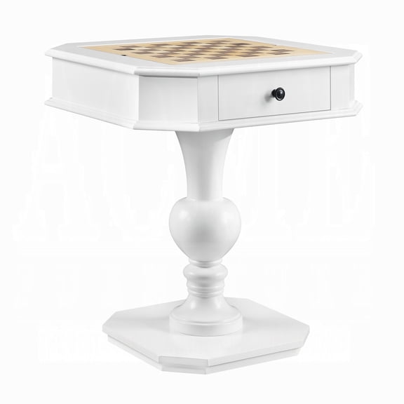 HomeStock City Chic Pedestal TABLE,White Finish