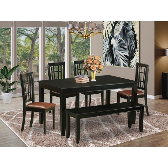 City Chic Dinette Set - Kitchen Table & Chairs - 6 Piece Modern Dining Room Set